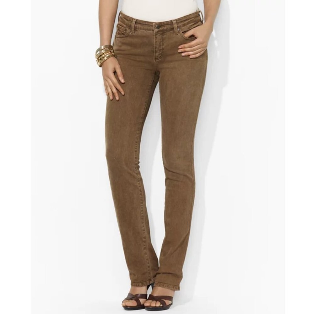 LRL Lauren Jeans Co. Ralph Lauren, Straight Brown Jeans, slight stretch - Size 4